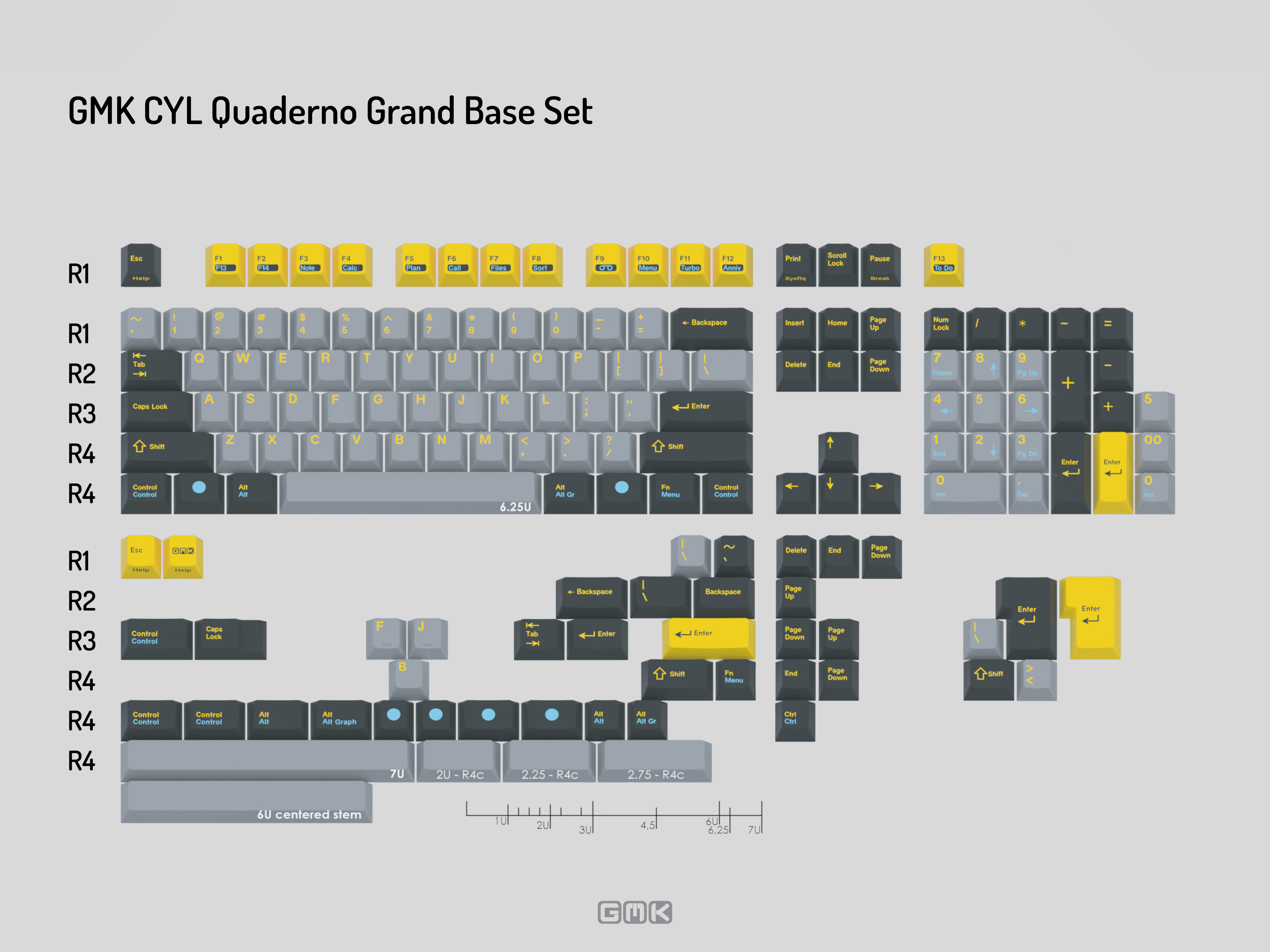 GMK CYL Quaderno Keycaps Grand Base Set