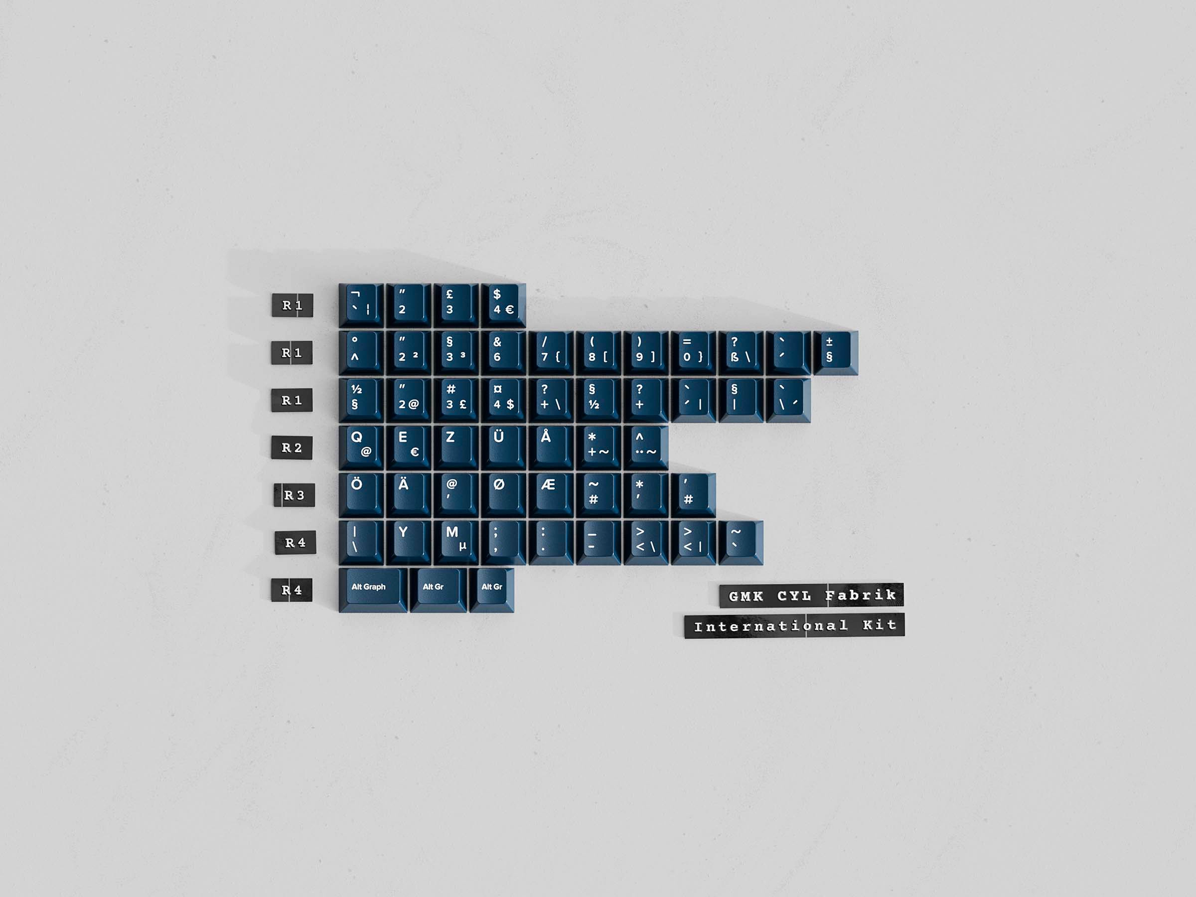 GMK CYL Fabrik Keycaps GMK CYL Fabrik Keycaps blue international kit