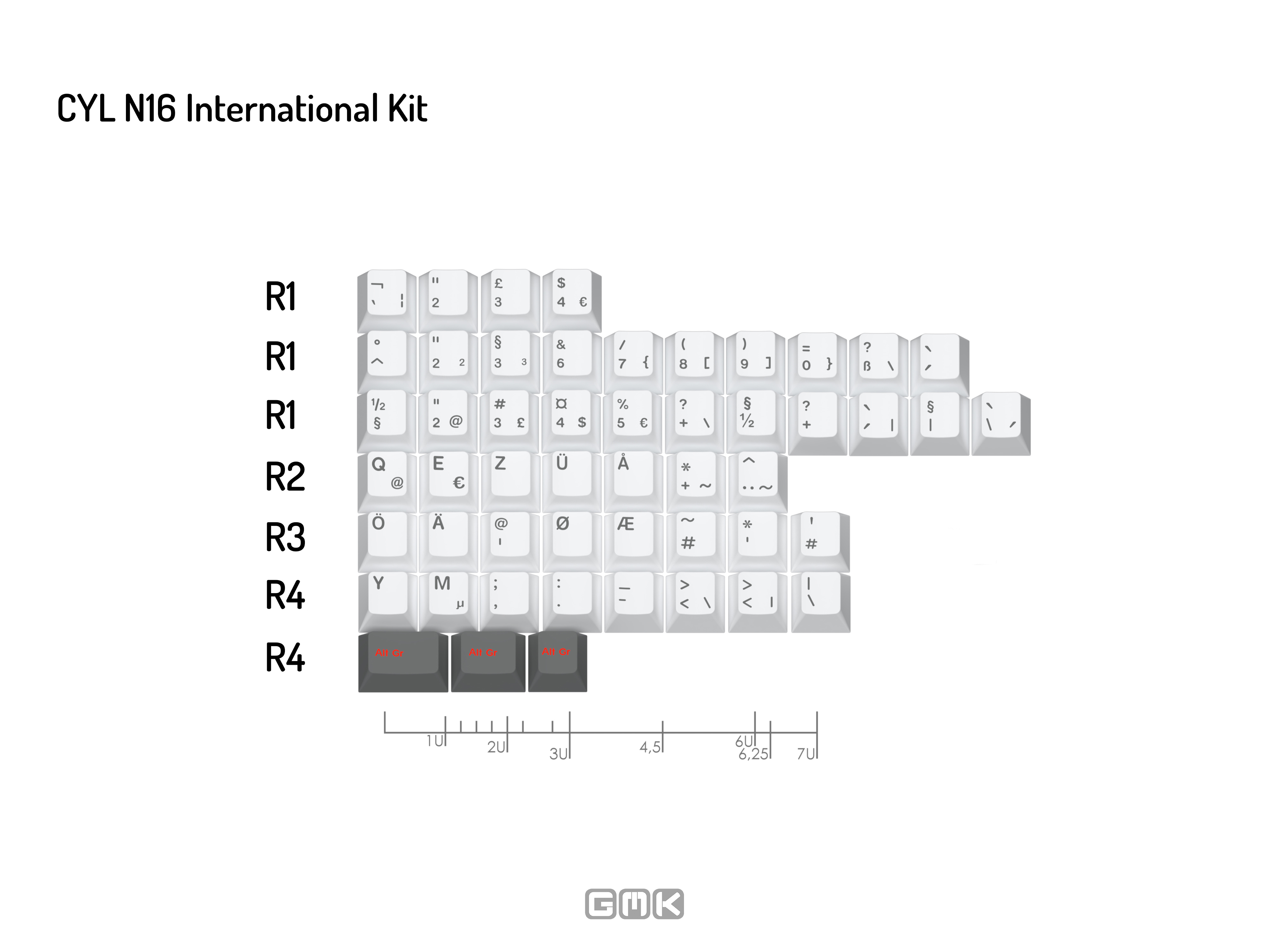 GMK CYL N16 Keycaps International Kit