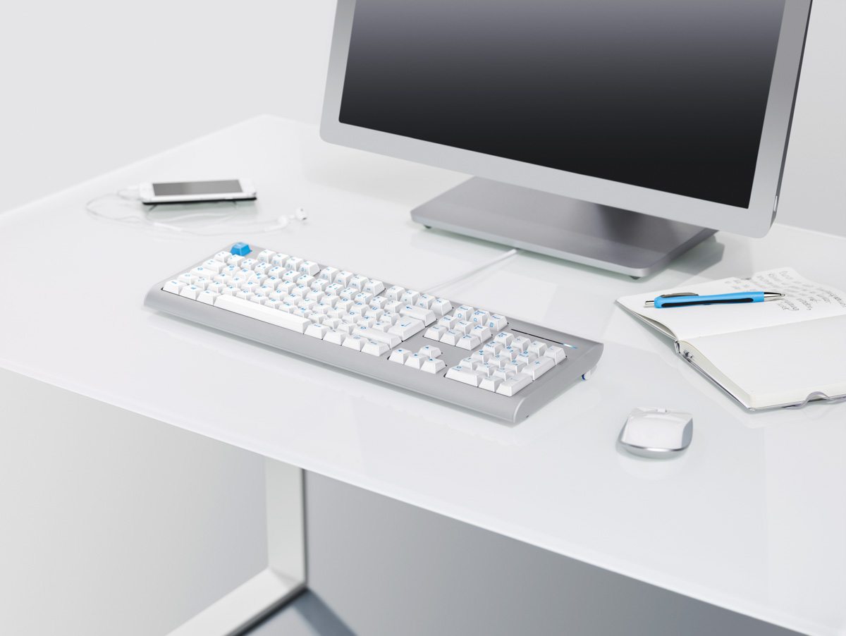 Q100 Tastatur silber/weiß