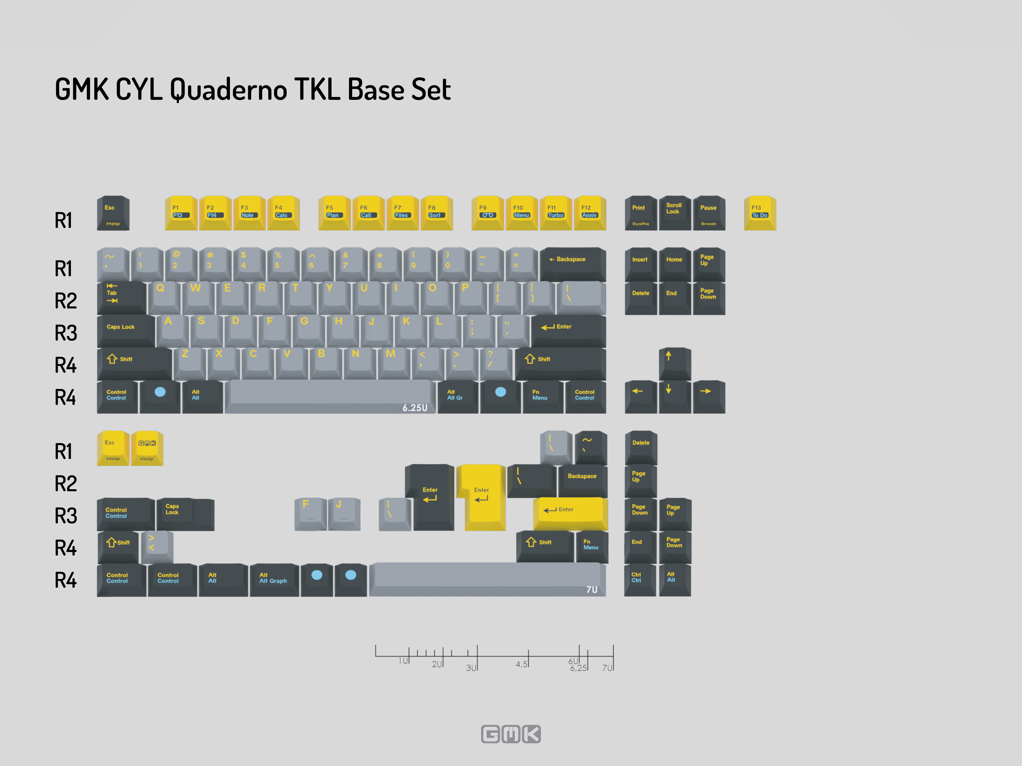 GMK CYL Quaderno Keycaps TKL Base Set