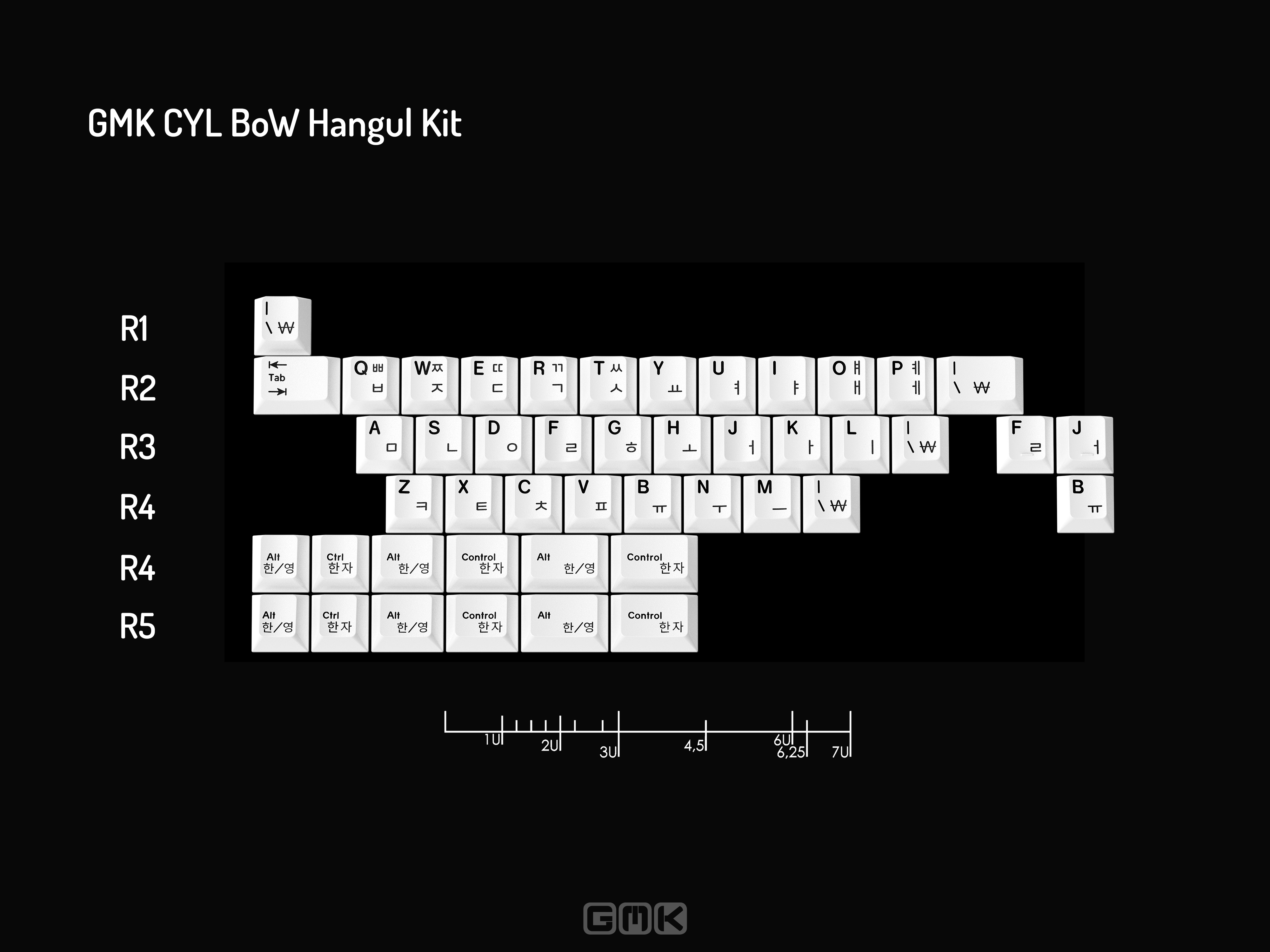 GMK CYL BoW (Black on White) Keycaps