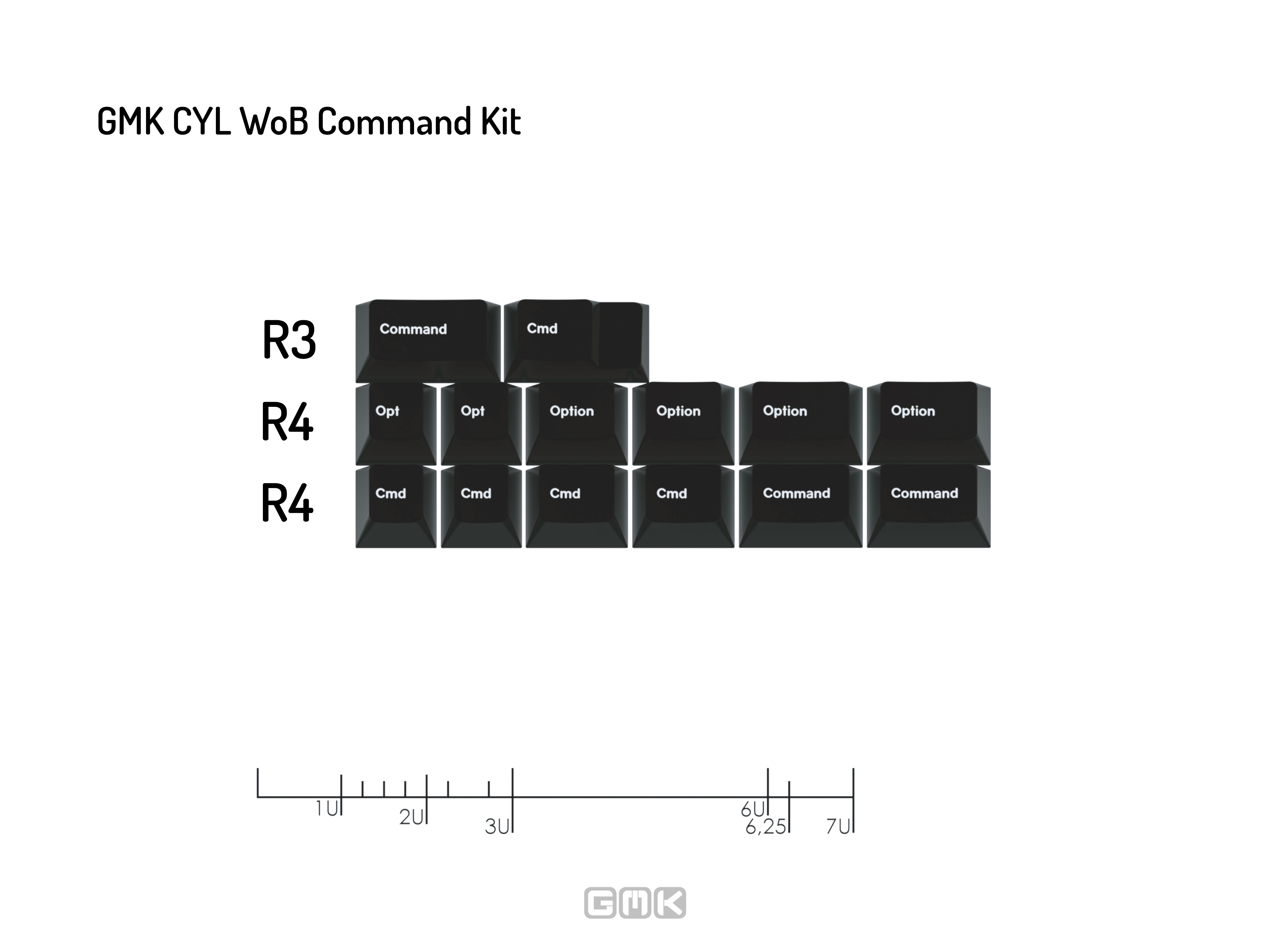 GMK CYL WoB (White on Black) Keycaps