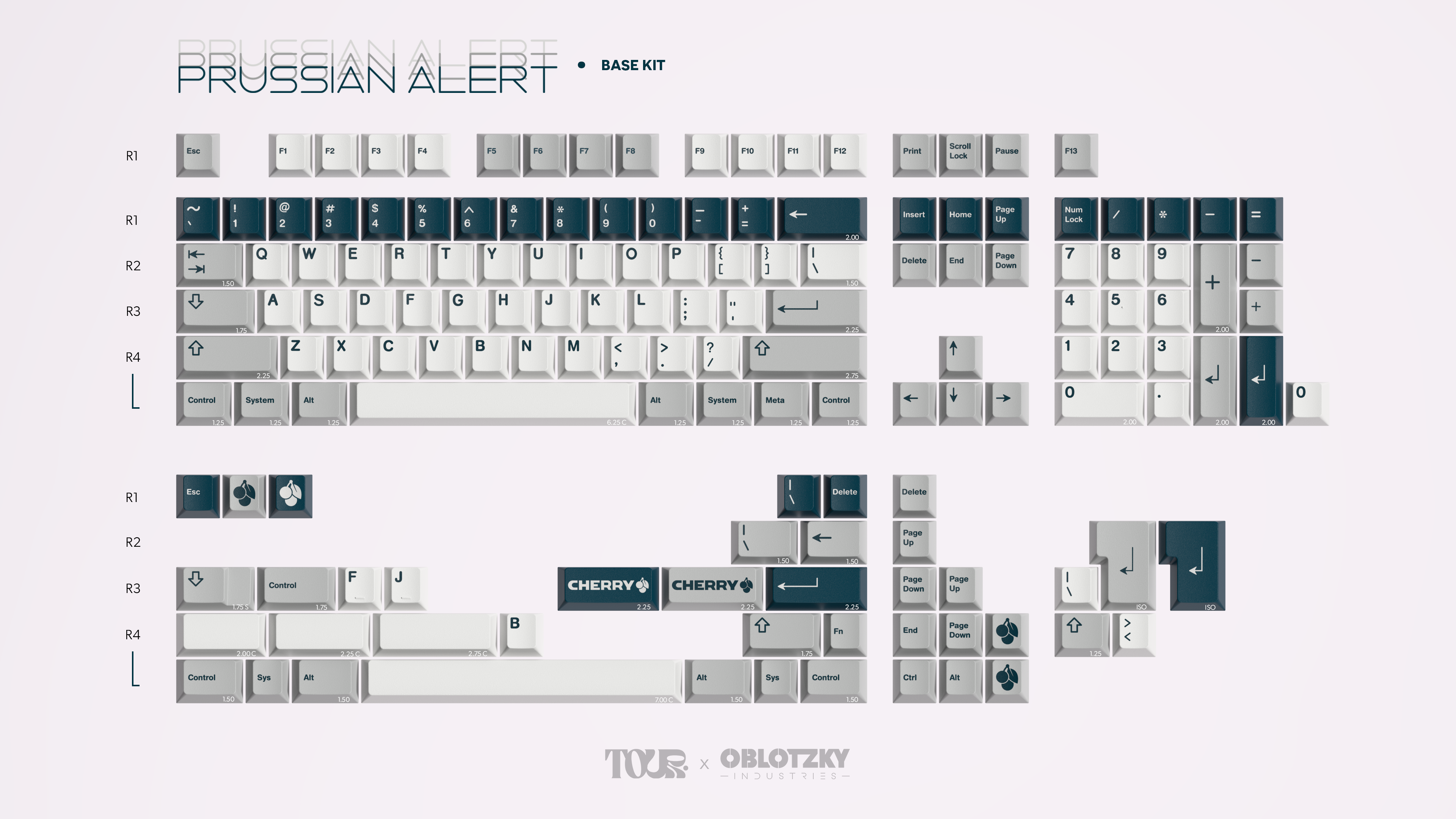 GMK CYL Prussian Alert Keycaps