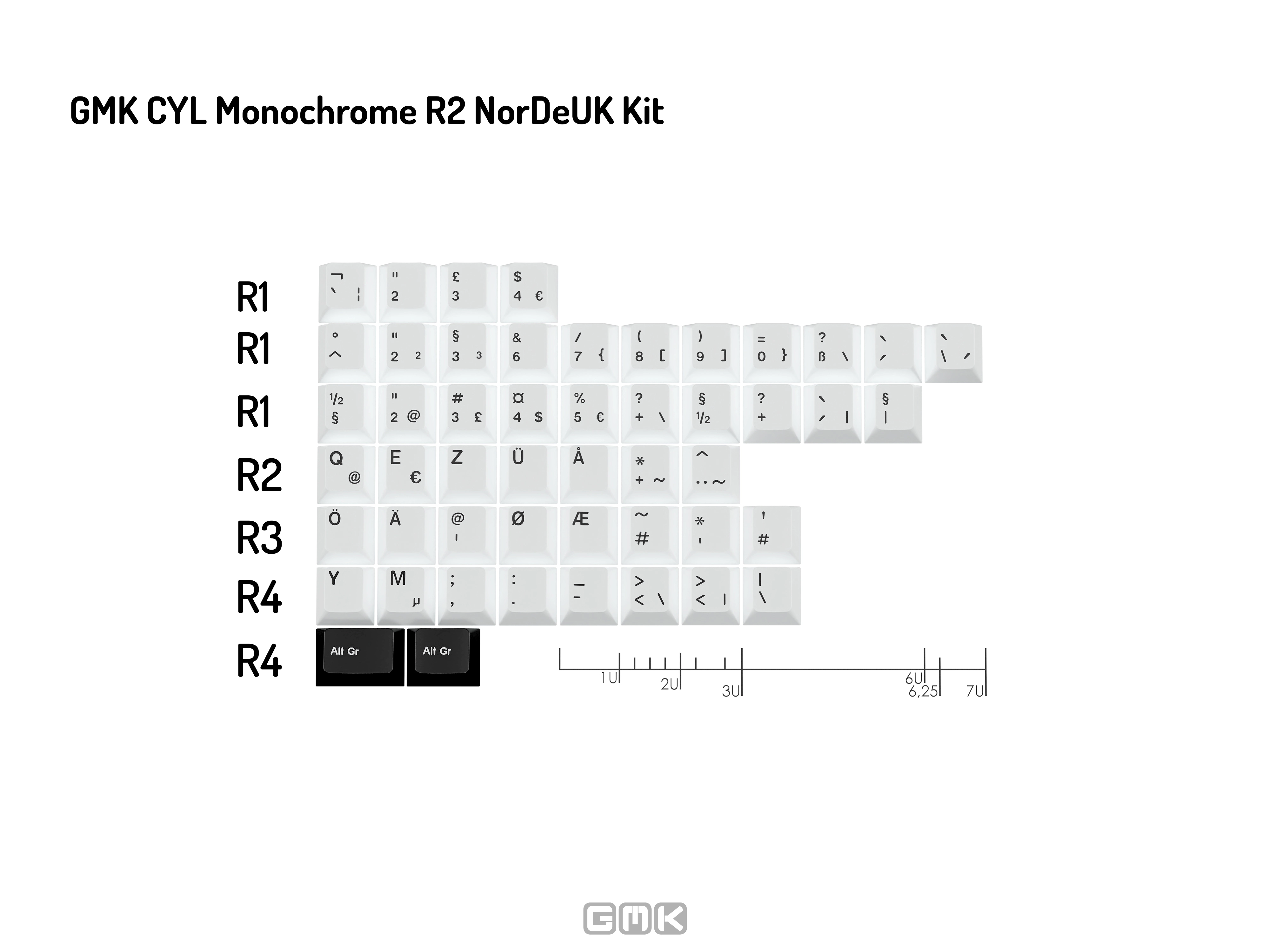 GMK CYL Monochrome R2 Keycaps