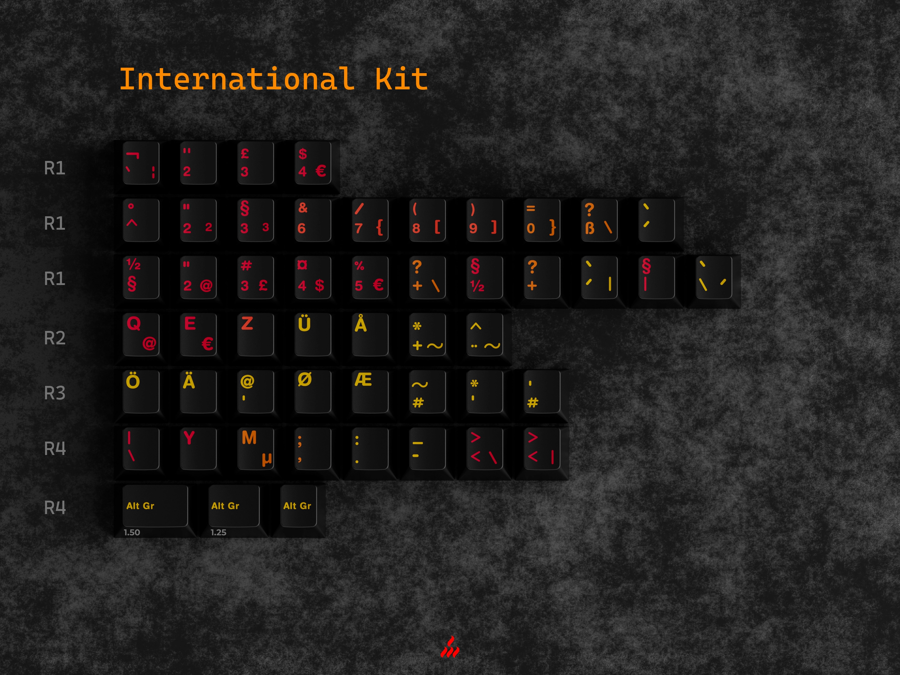 GMK CYL Phoenix Keycaps GMK CYL Phoenix Keycap Set - International Kit