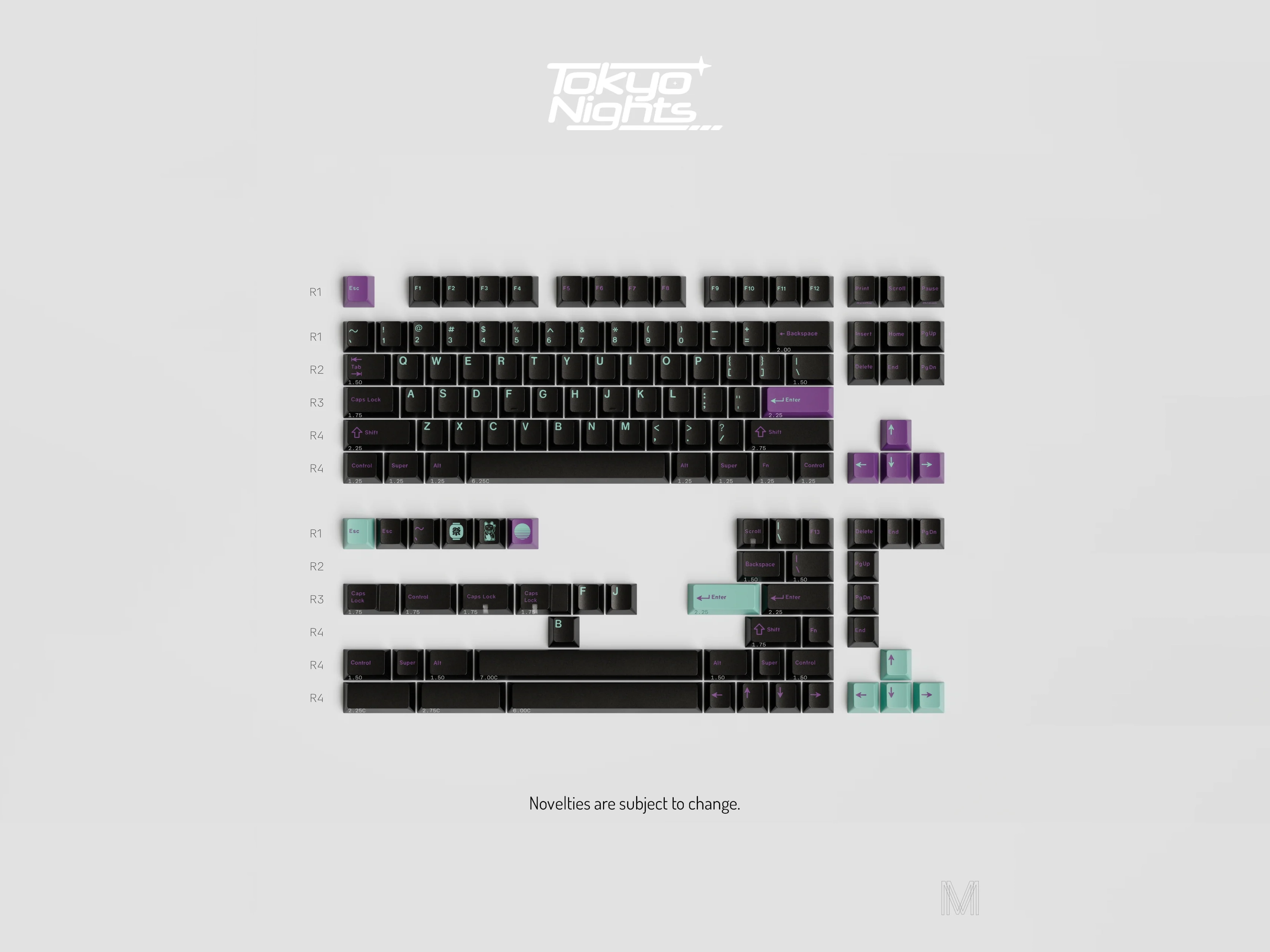 GMK CYL Miami & Tokyo Nights Keycaps