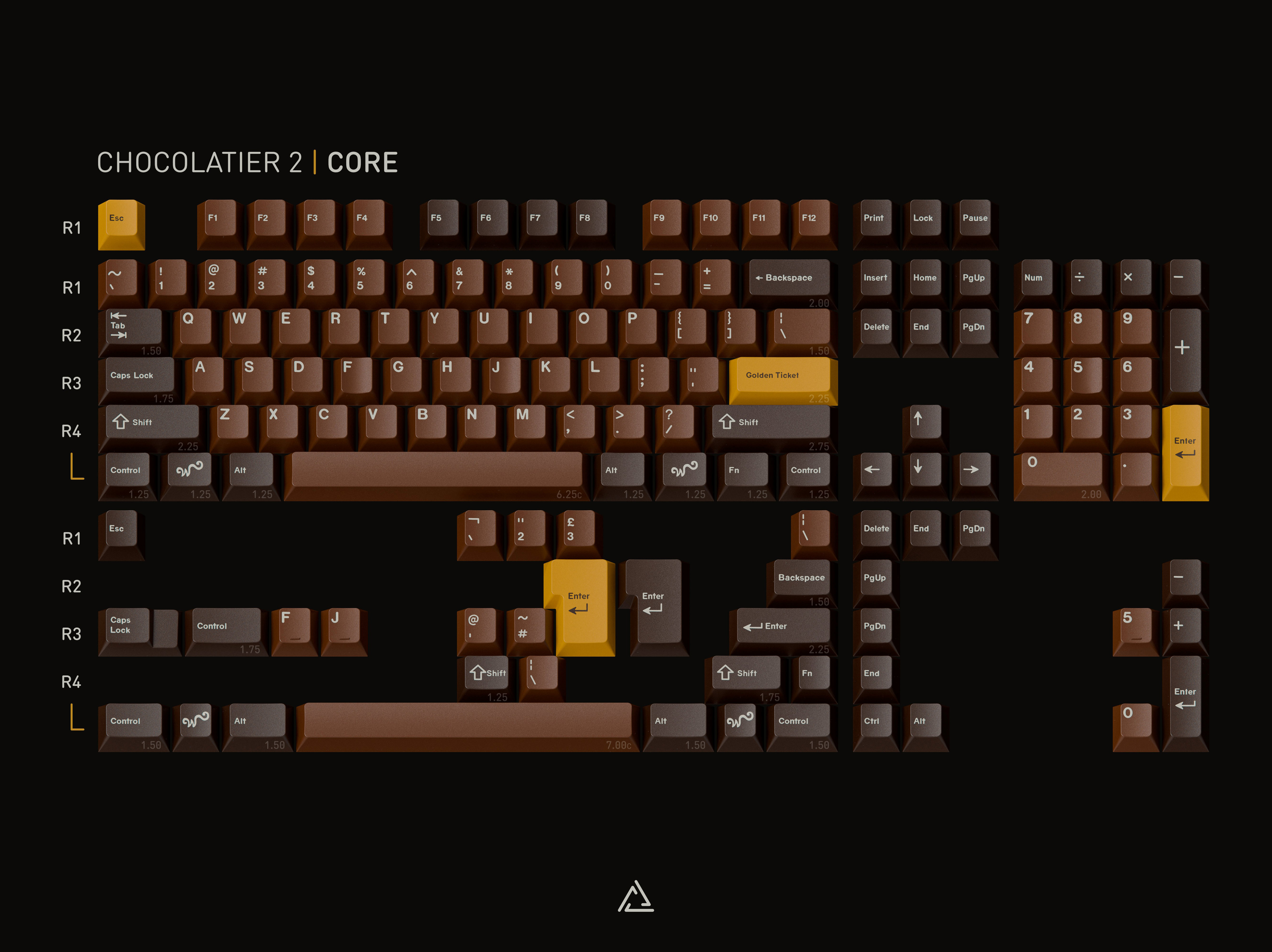 GMK CYL Chocolatier R2 Keycaps Case Set