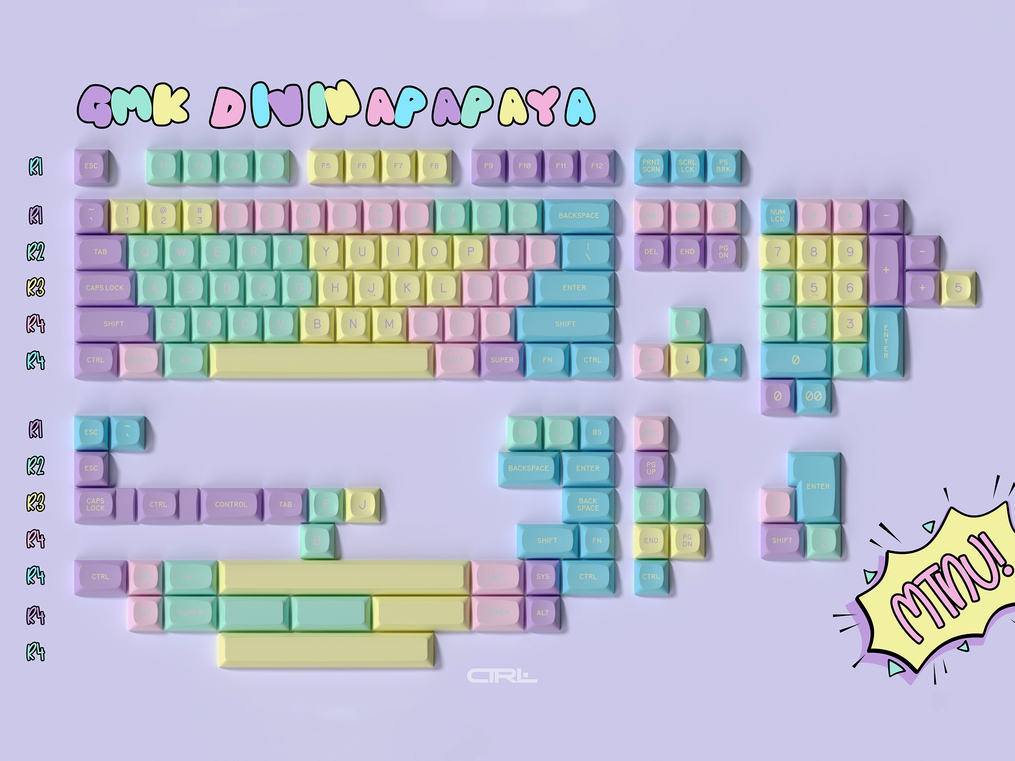 GMK MTNU Divinapapaya Keycaps