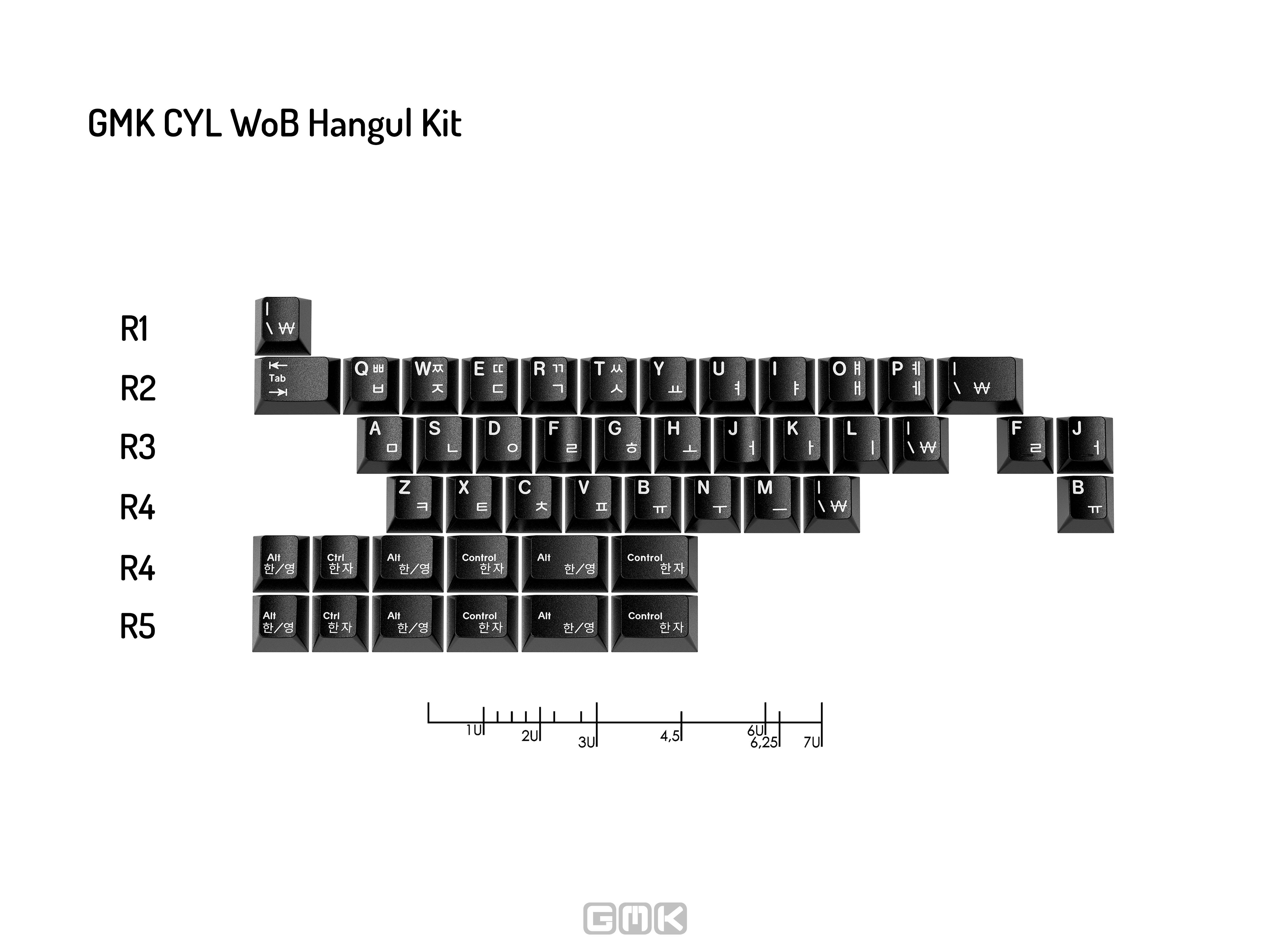 GMK CYL WoB (White on Black) Keycaps