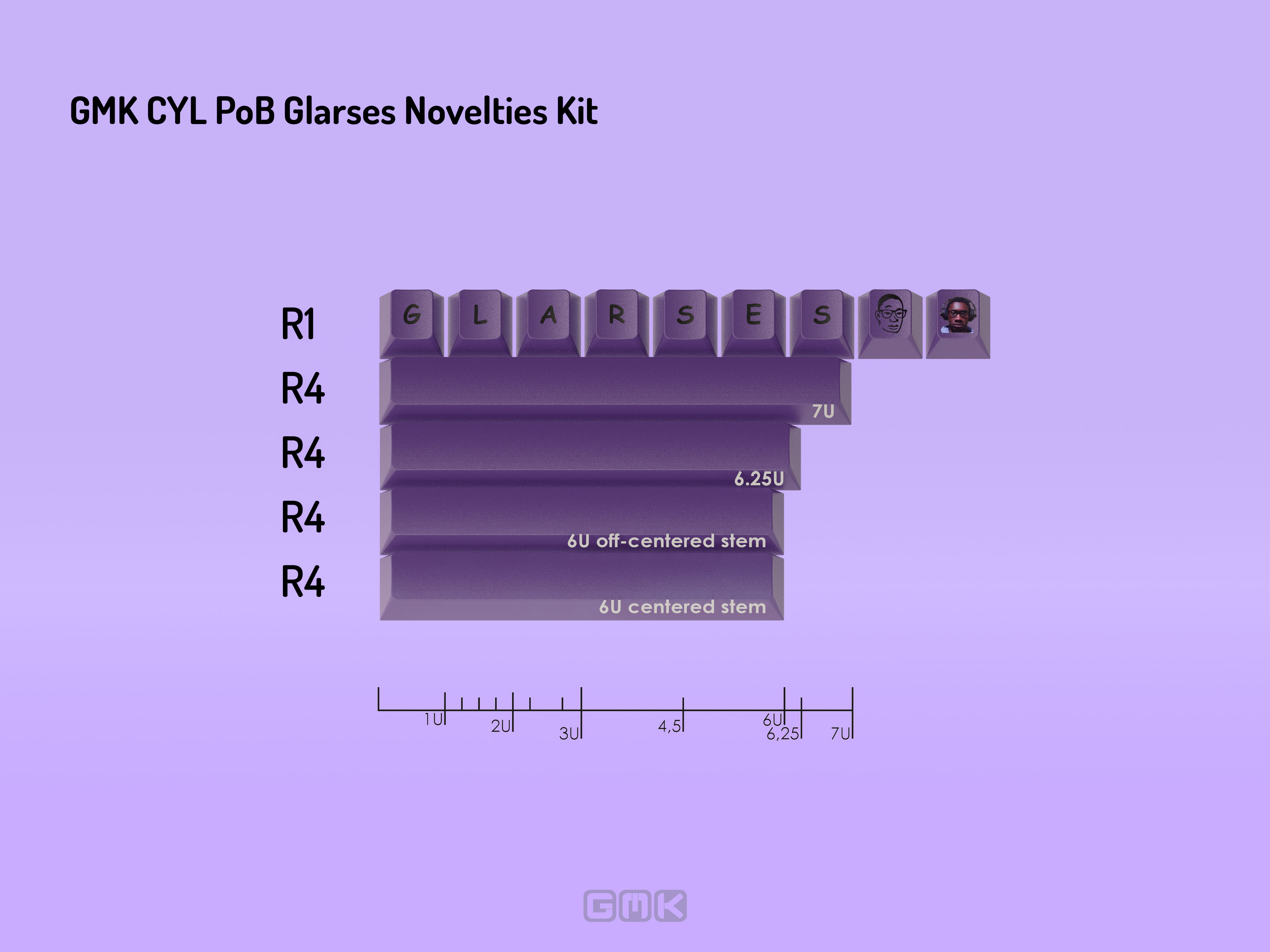 GMK CYL PoB (Purple on Black) Keycaps