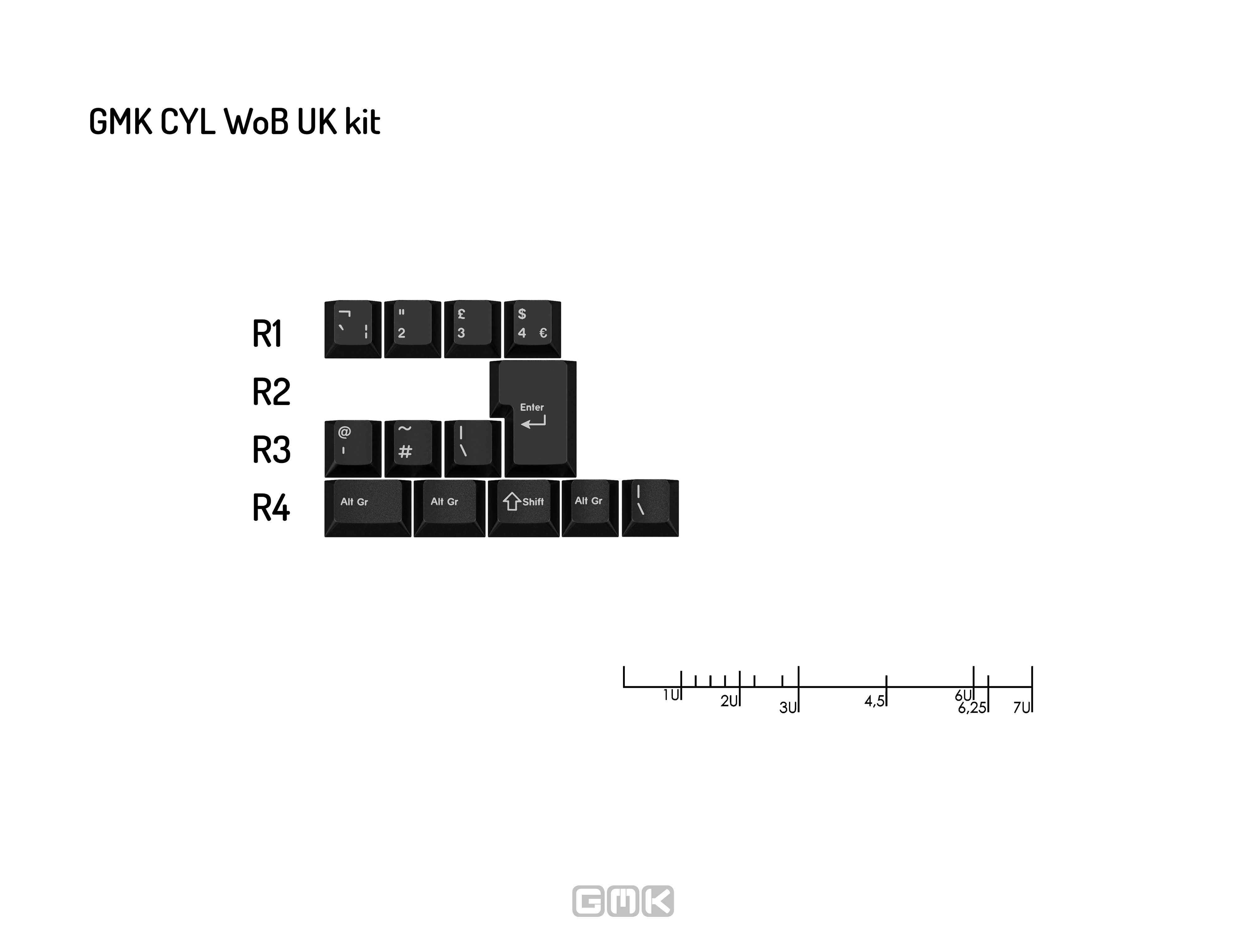 GMK CYL WoB (White on Black) Keycaps