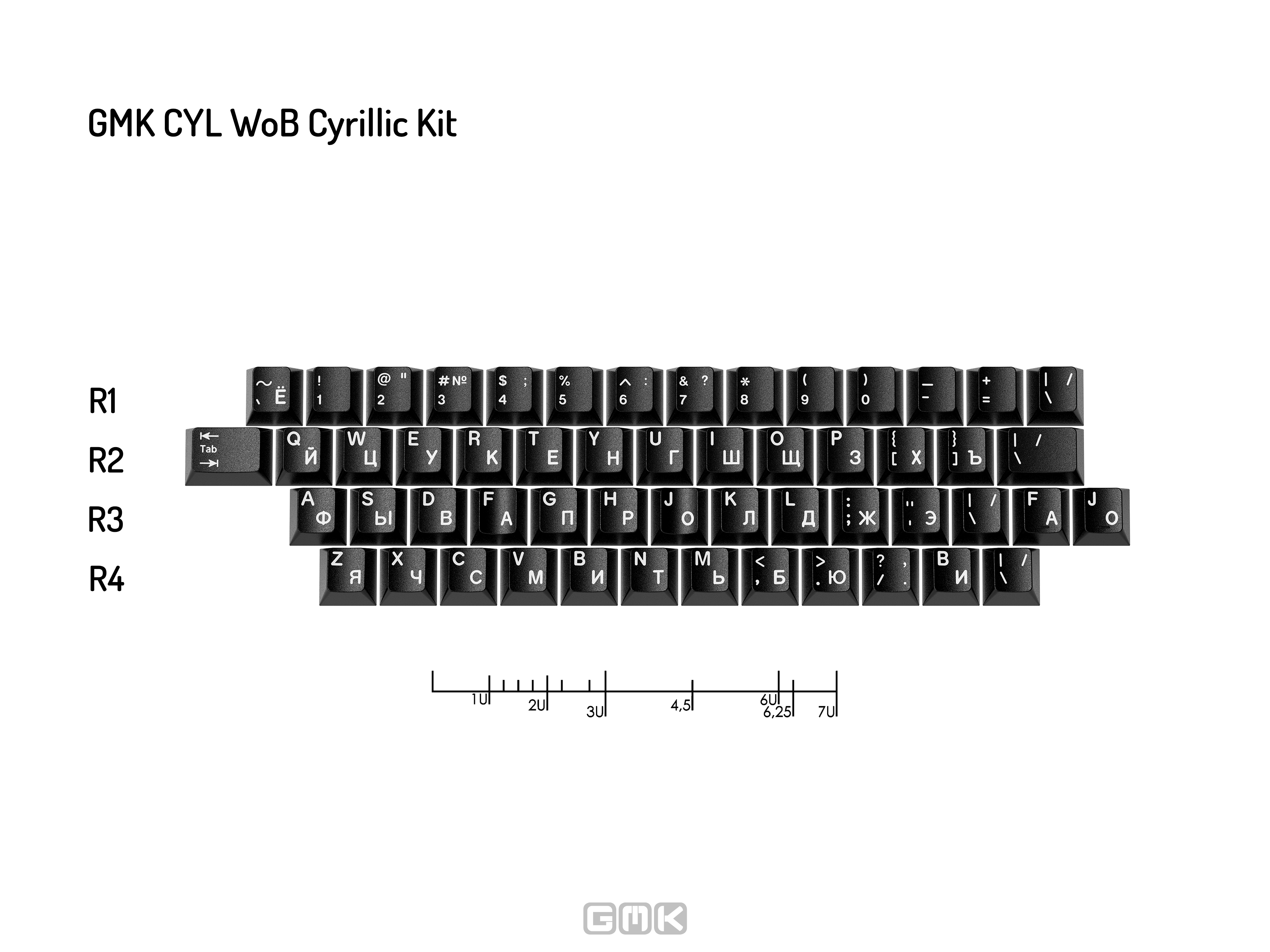 GMK CYL WoB (White on Black) GMK CYL WoB (White on Black)