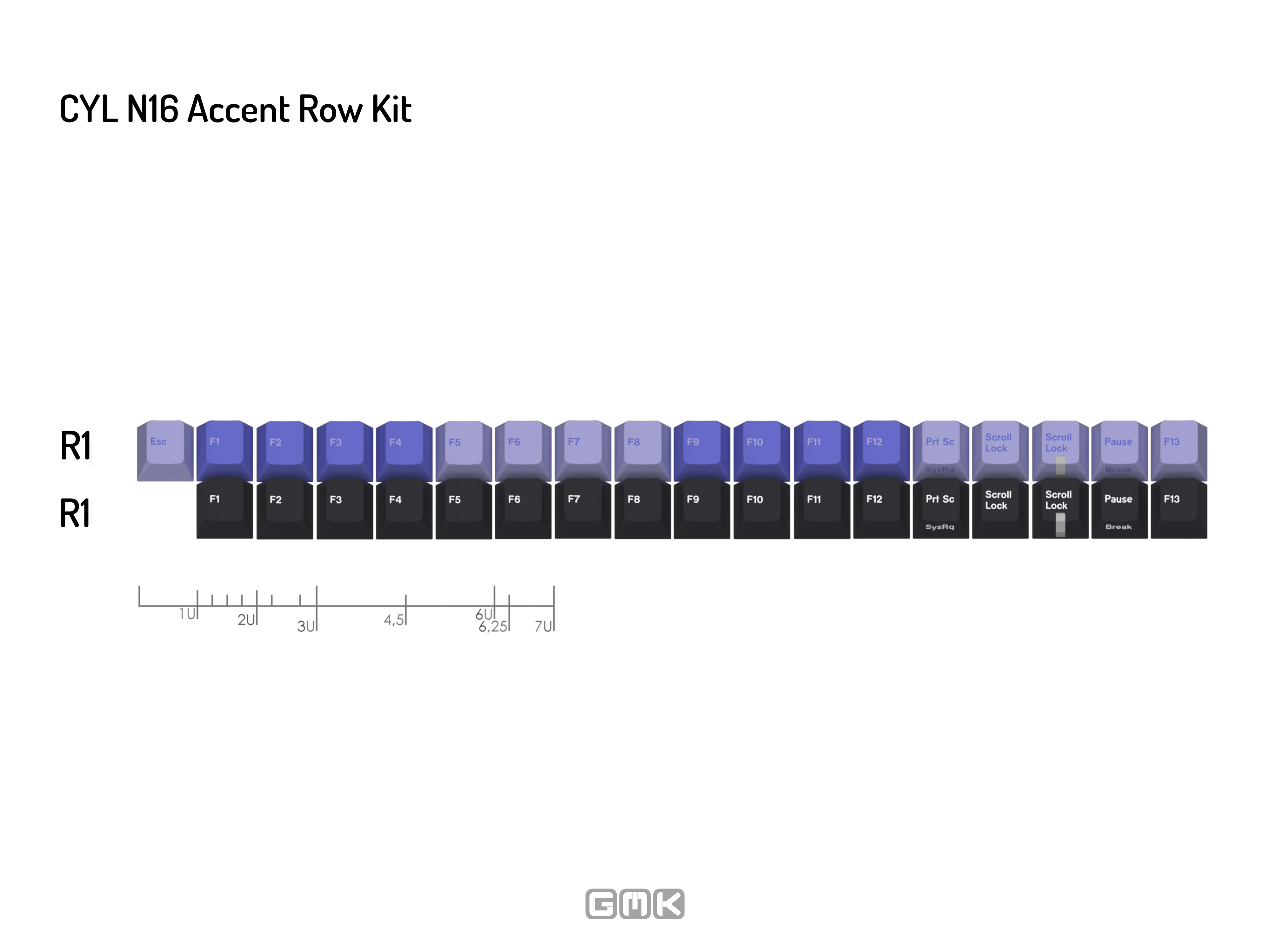 GMK CYL N16 Keycaps Accent Row Kit