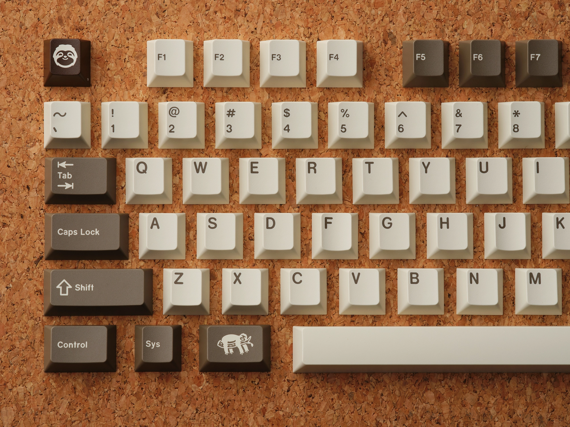 GMK Sloth R2 Keycap Set | Beige and brown Keycaps for Custom Keyboards GMK Sloth R2 Keycap Set | Beige and brown Keycaps for Custom Keyboards