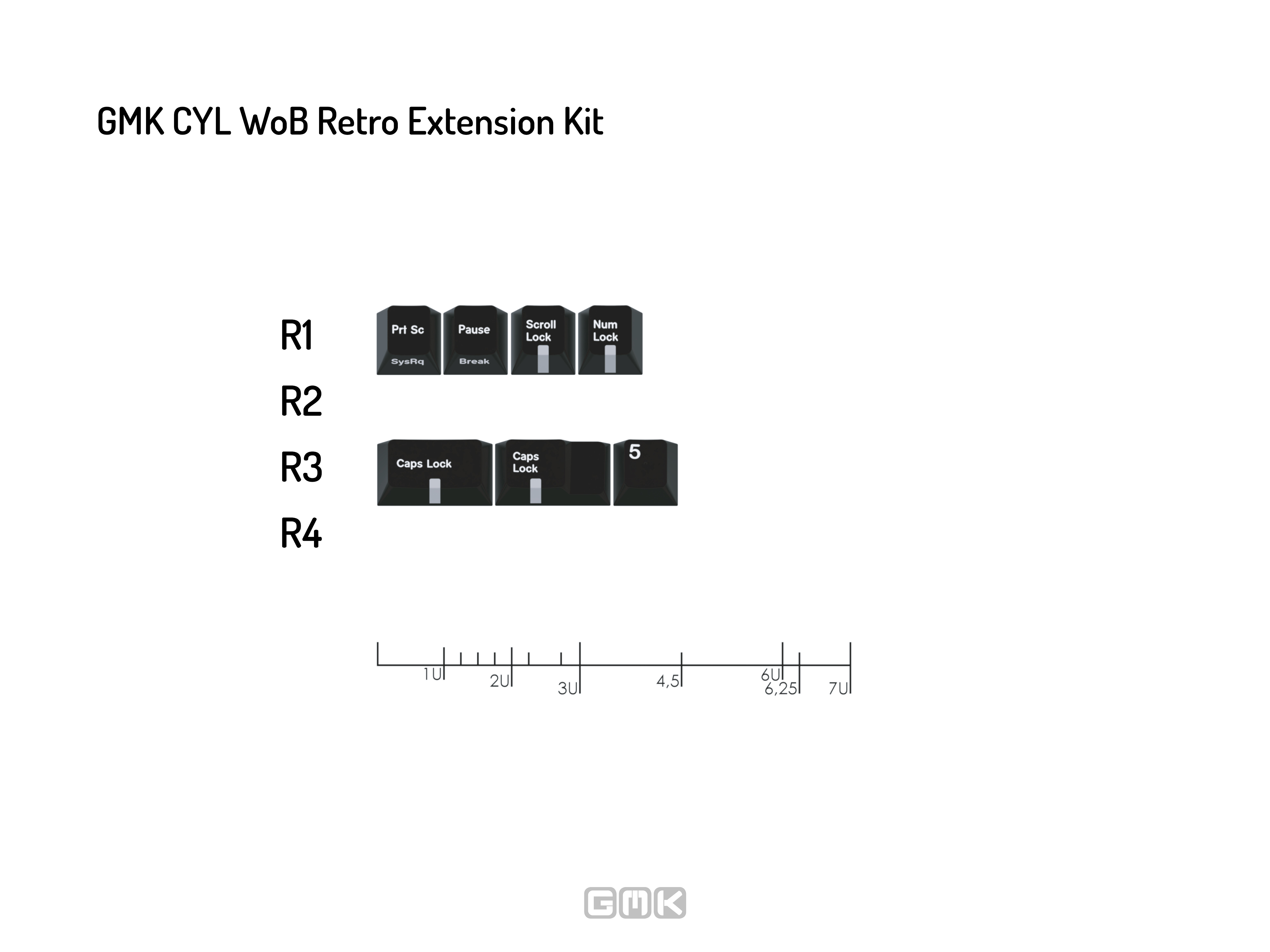 GMK CYL WoB (White on Black) Keycaps