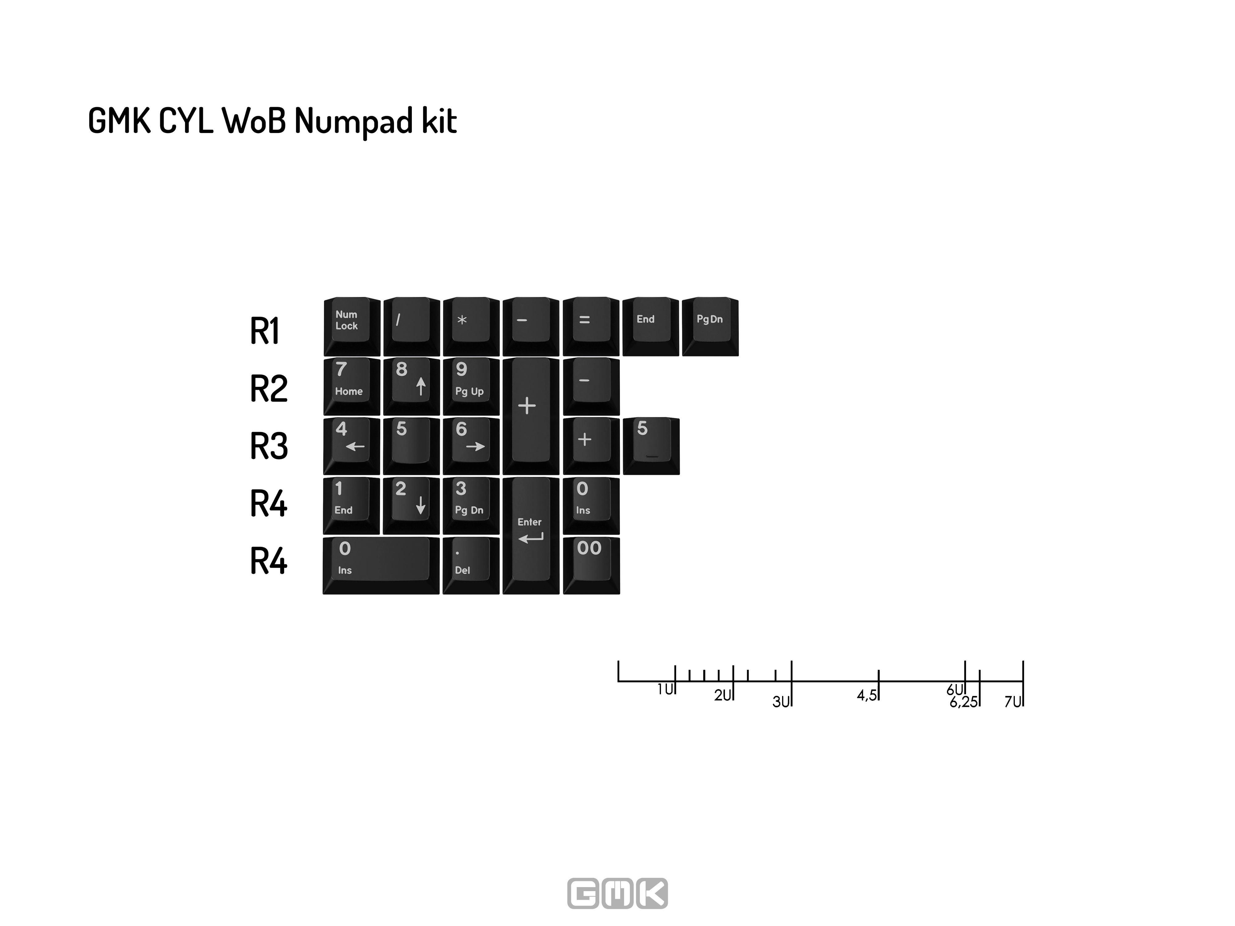 GMK CYL WoB (White on Black) Keycaps