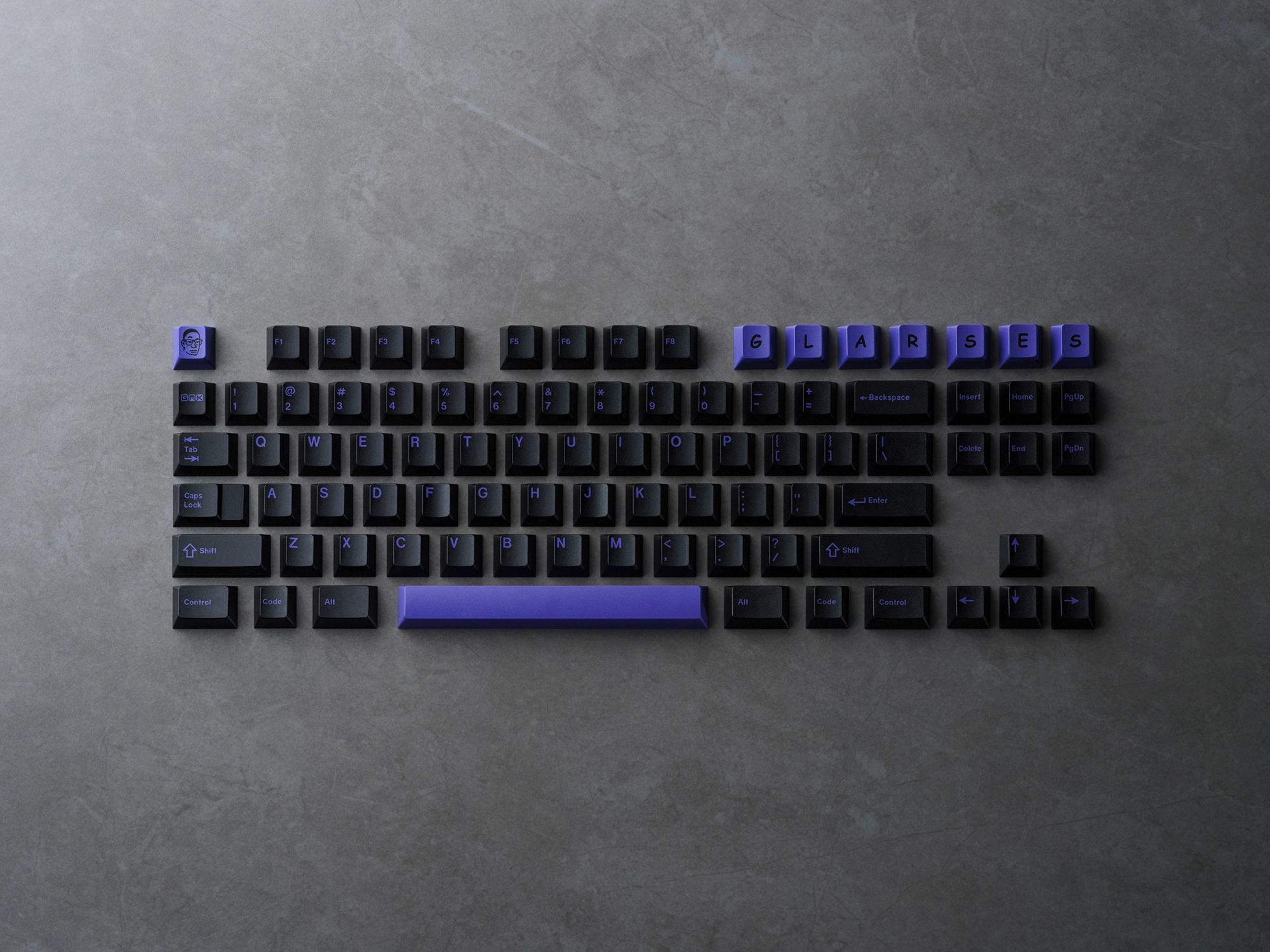 GMK CYL PoB (Purple on Black) Keycaps