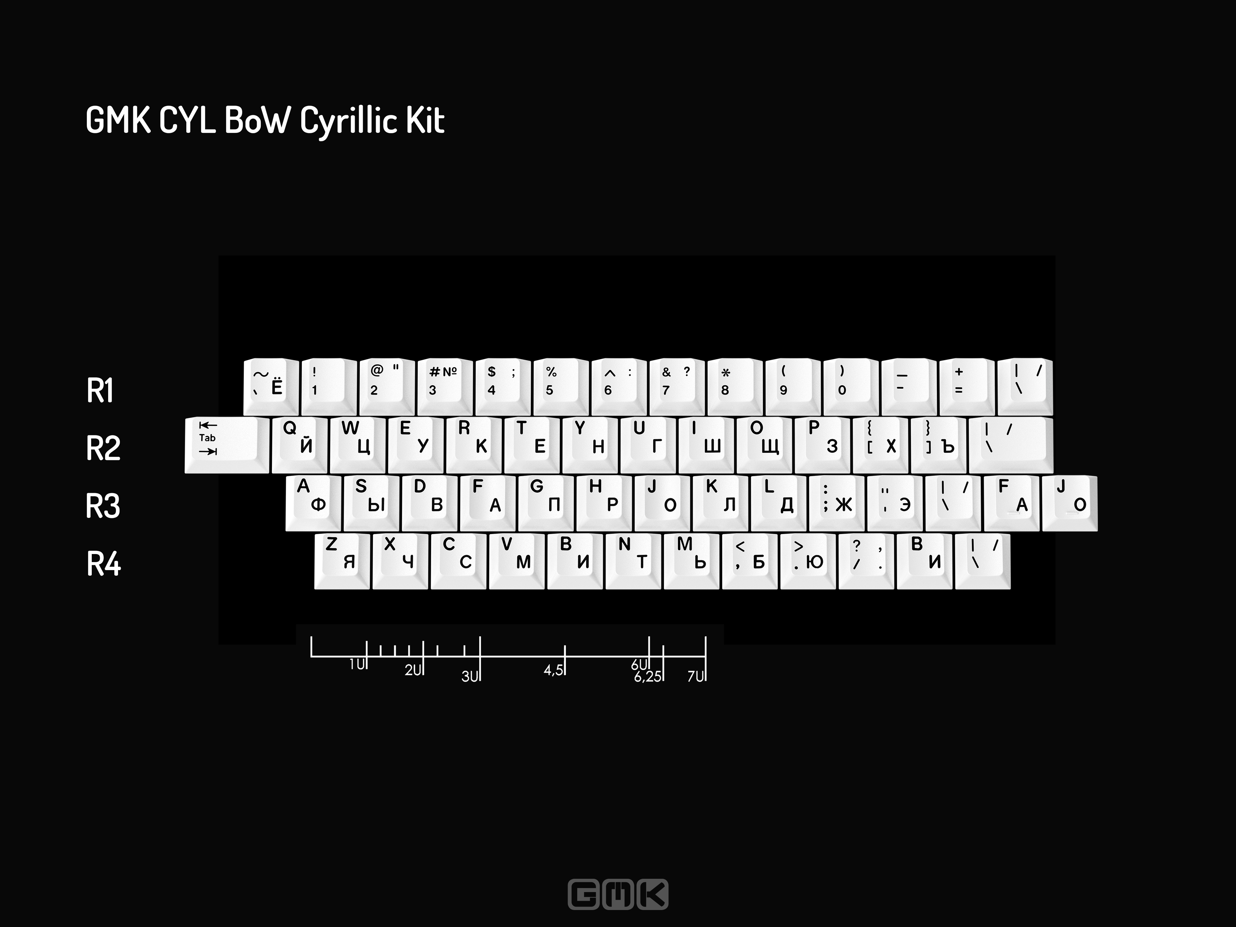 GMK CYL BoW (Black on White) Keycaps