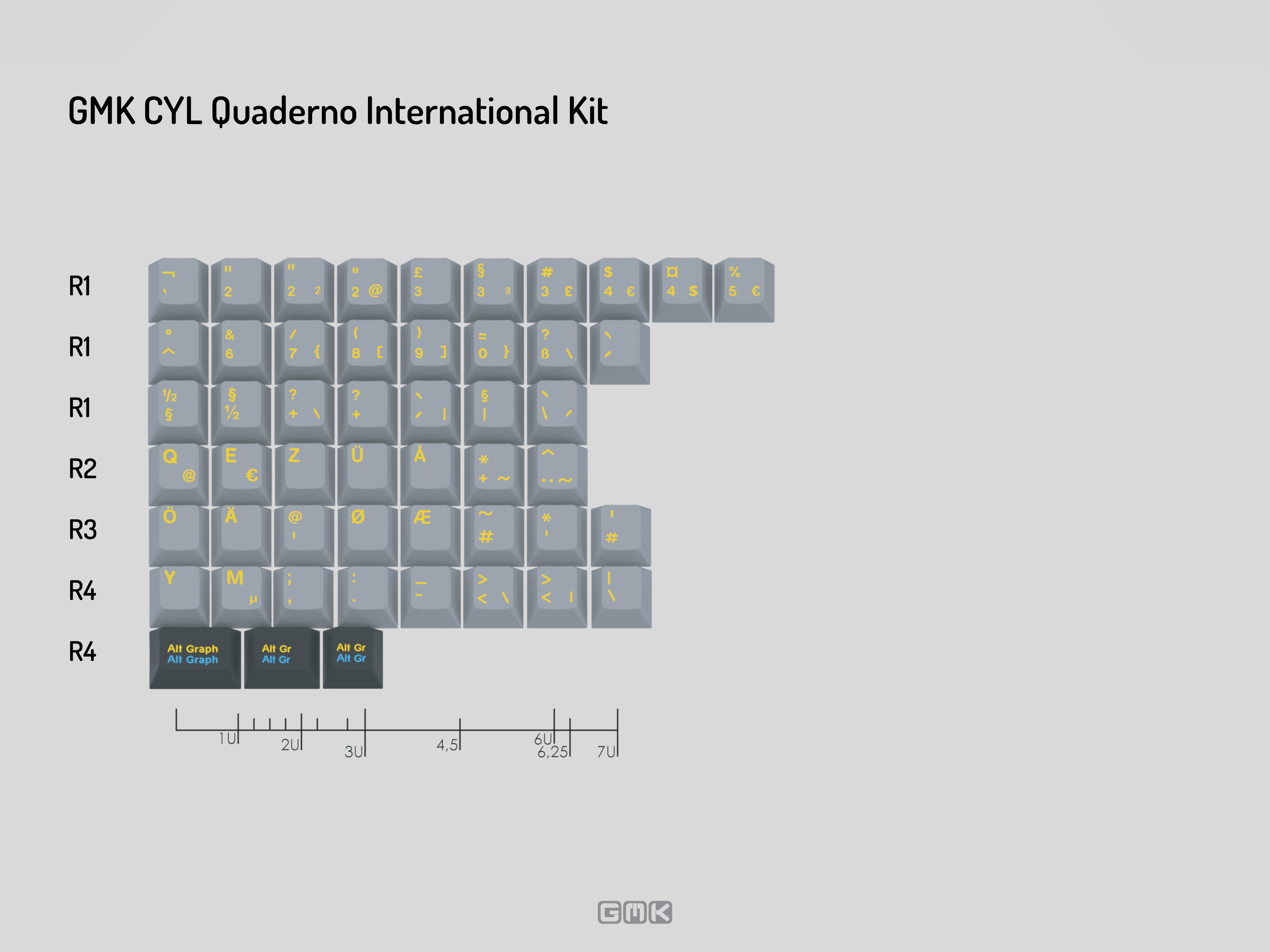 GMK CYL Quaderno Keycaps International Kitt