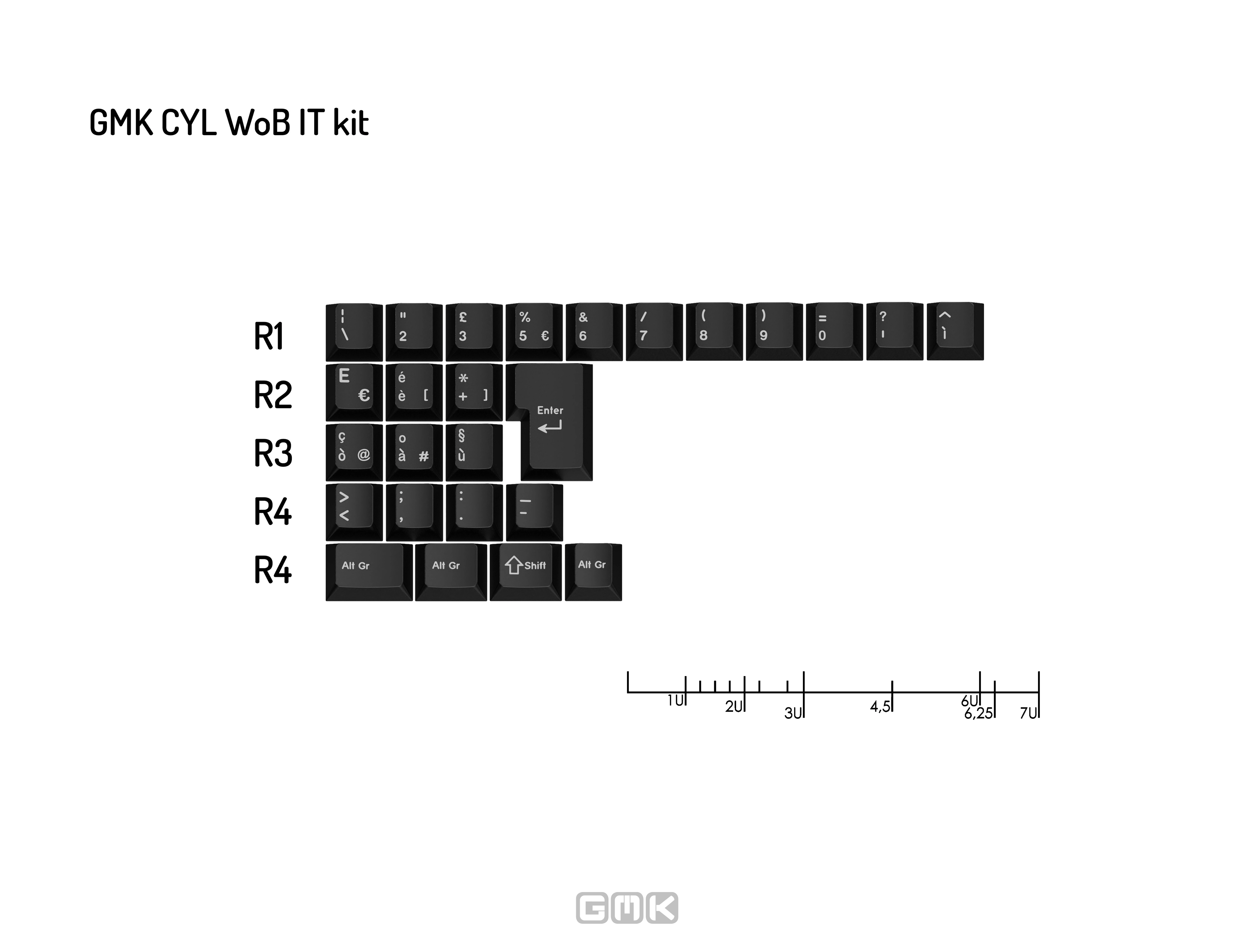 GMK CYL WoB (White on Black) Keycaps