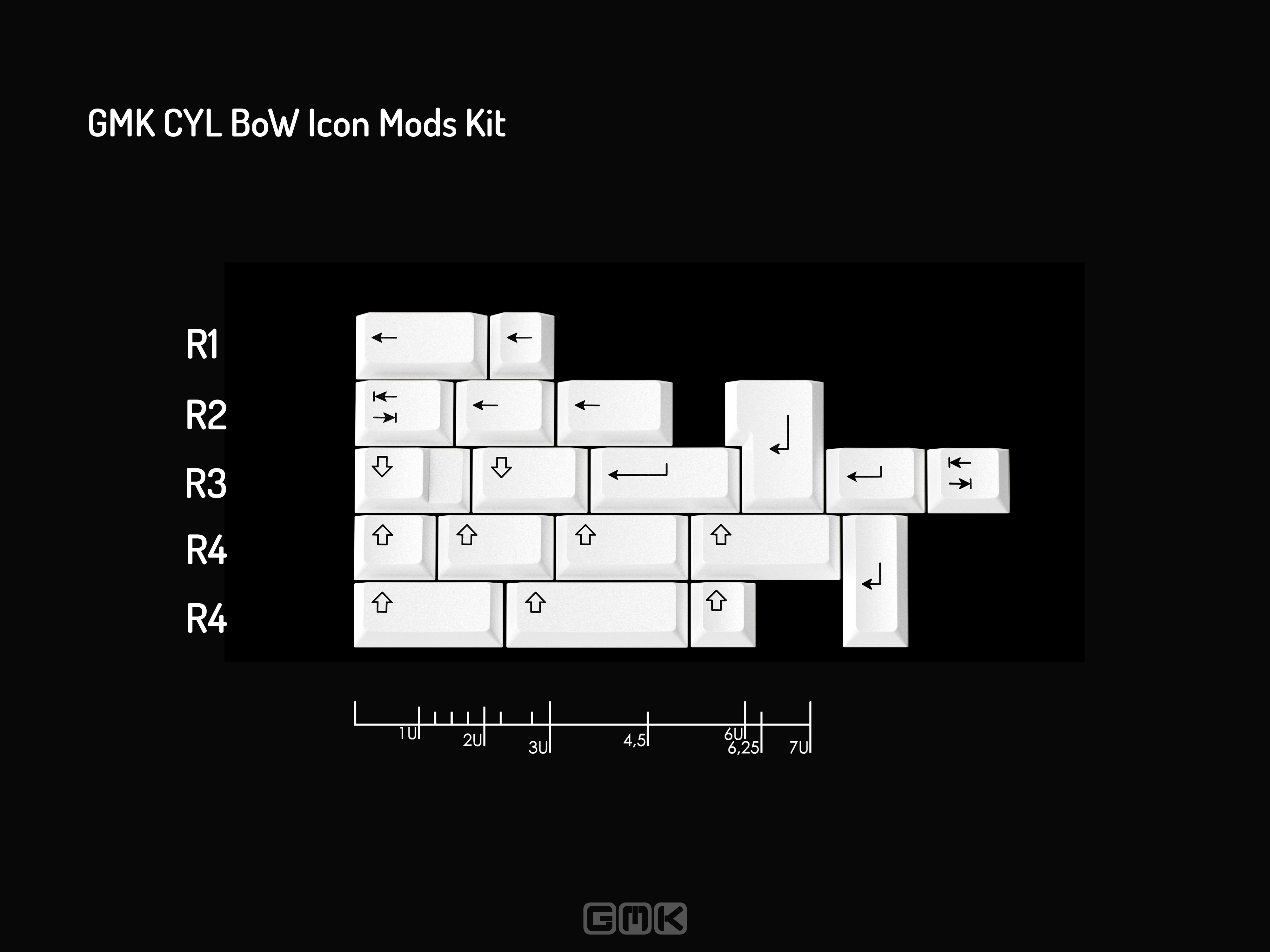 GMK CYL BoW (Black on White) Keycaps