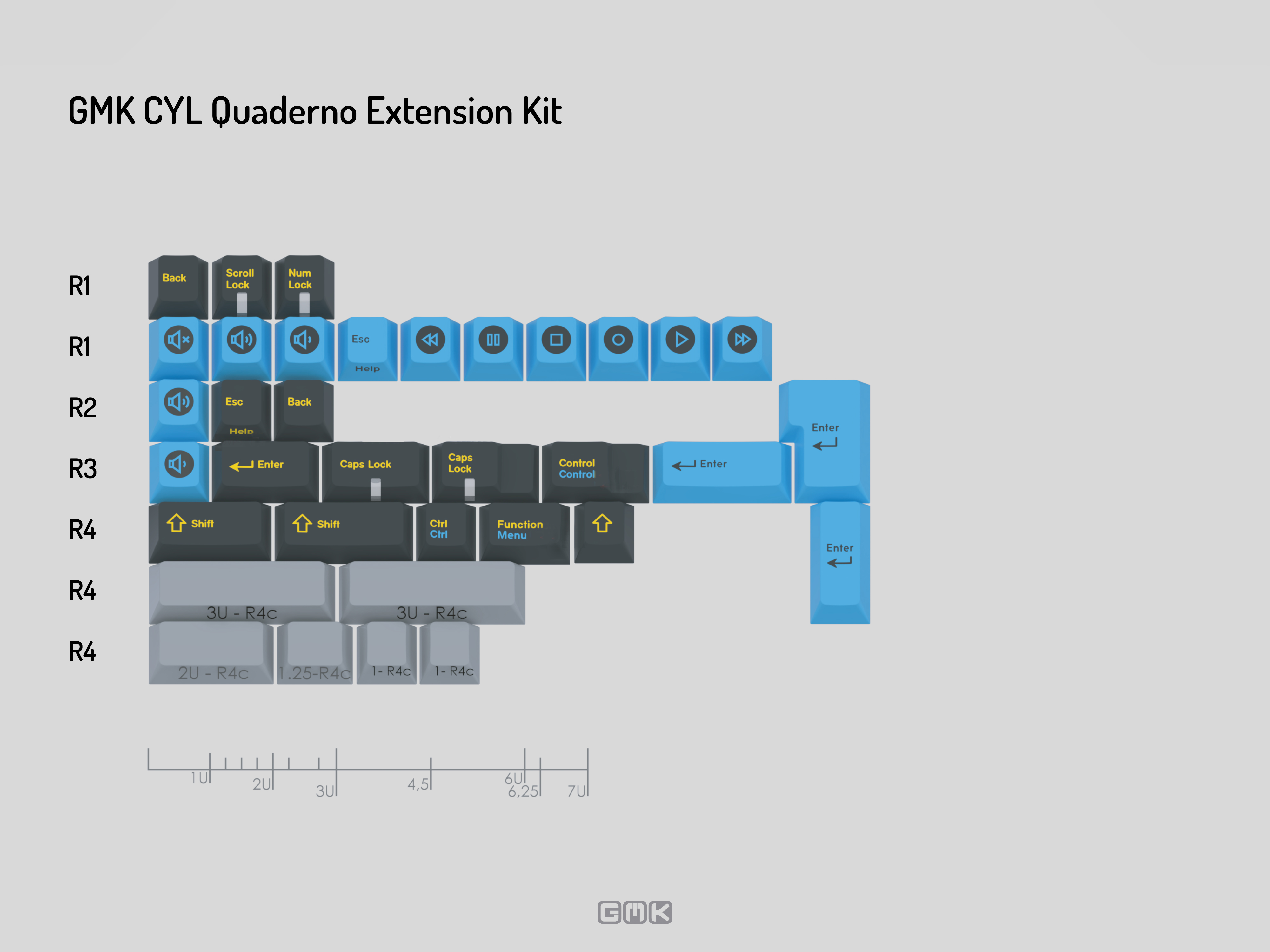 GMK CYL Quaderno Keycaps Extension Kit