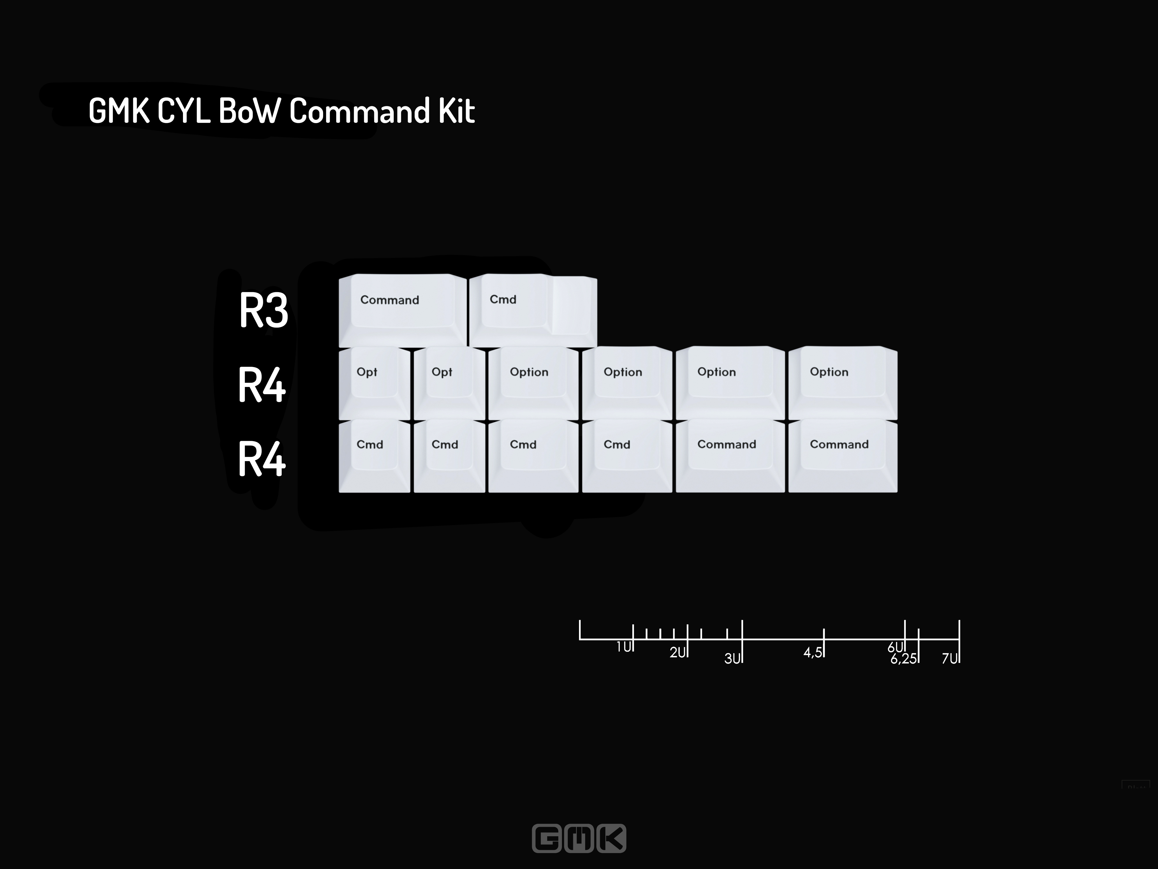 GMK CYL BoW (Black on White) Keycaps