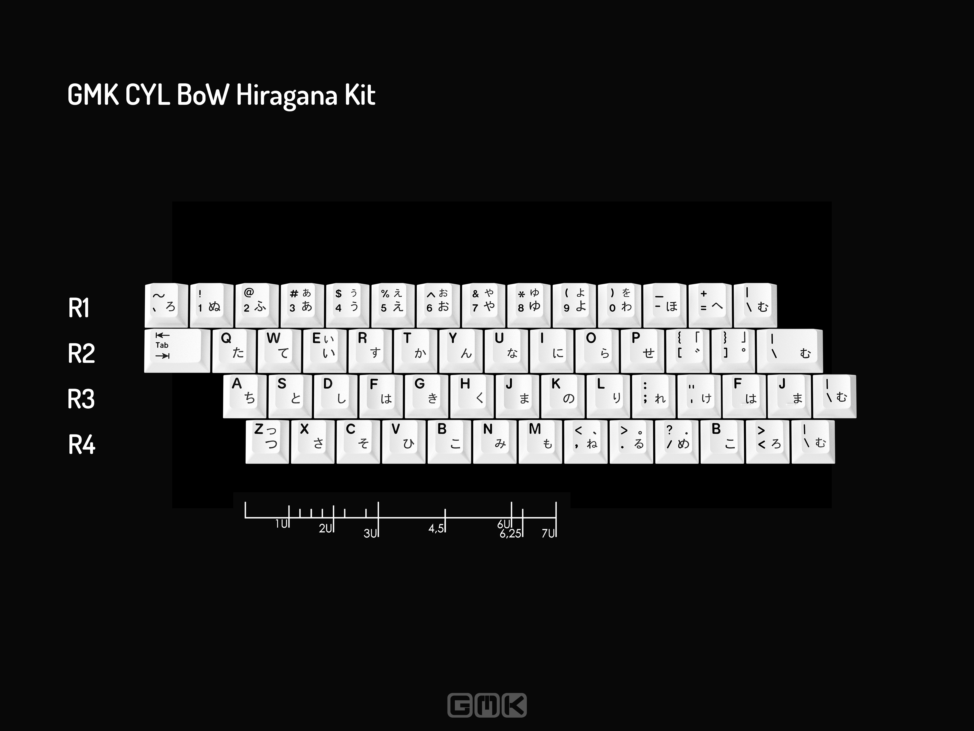 GMK CYL BoW (Black on White) Keycaps
