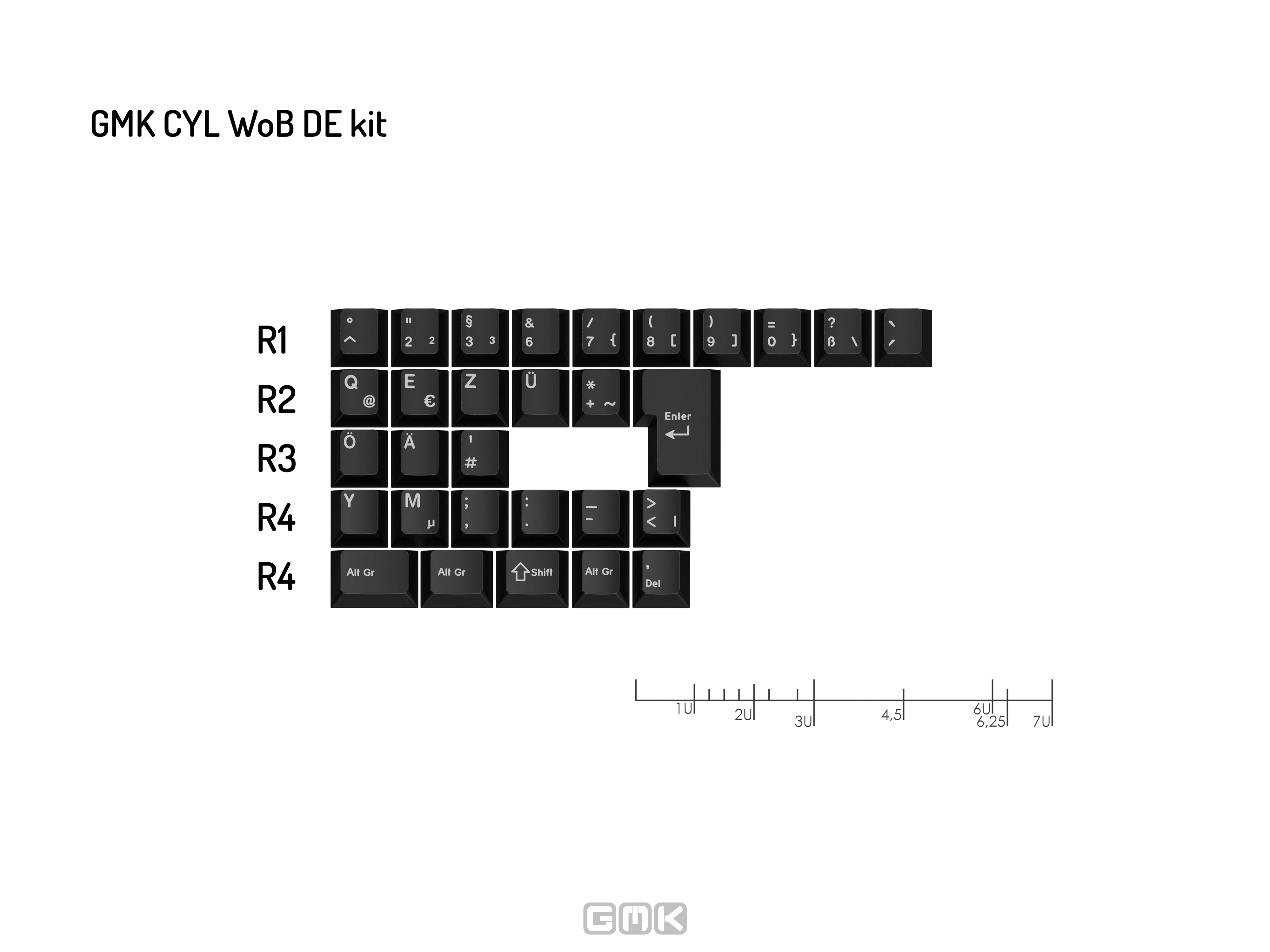 GMK CYL WoB (White on Black) Keycaps