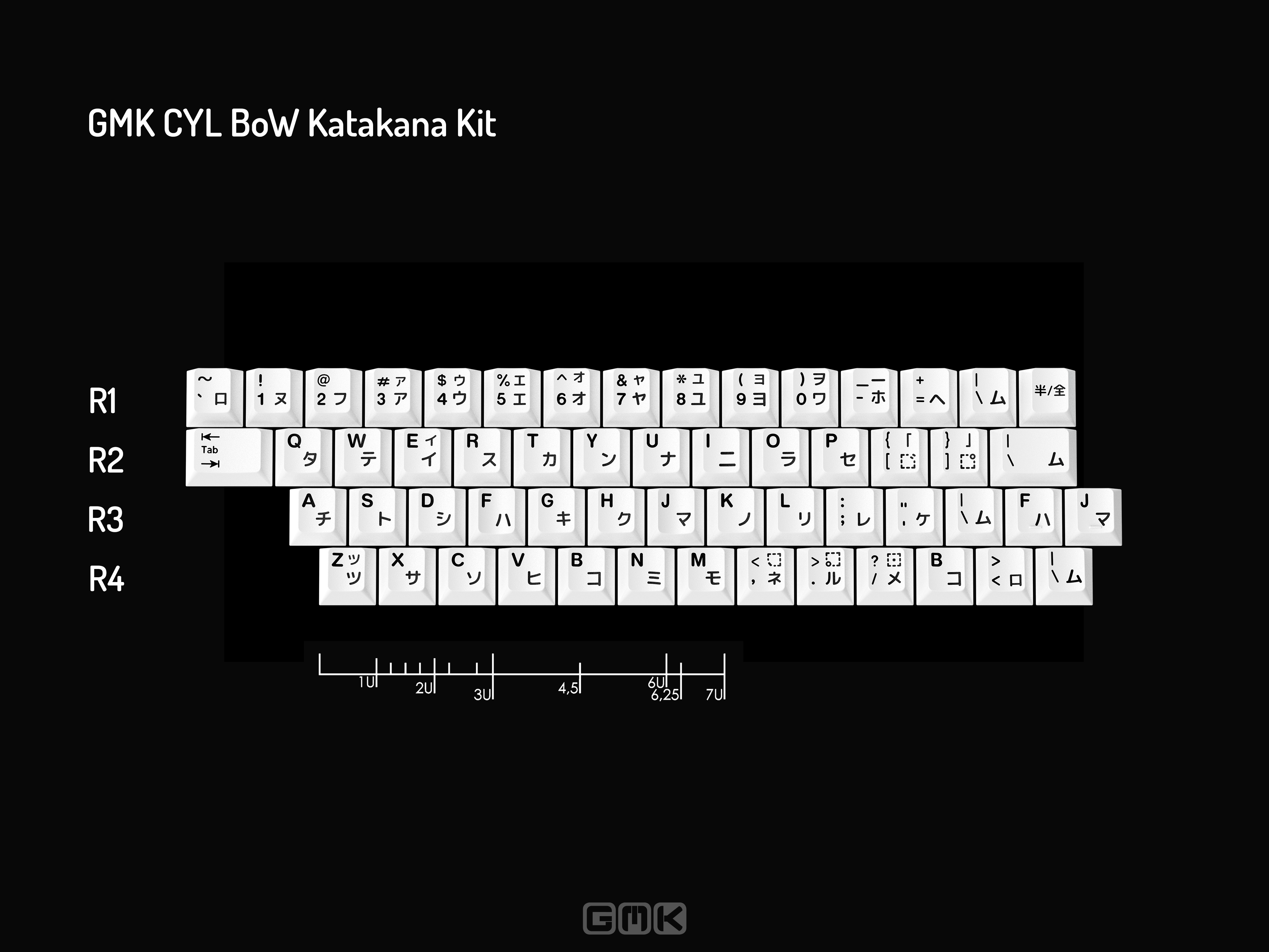 GMK CYL BoW (Black on White) Keycaps